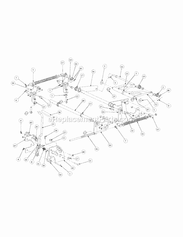 Lift Assembly Diagram and Parts List for M60-KW 53BH5D8X750 Cub Cadet Sprayer